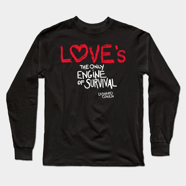 Leonard Cohen – Love Survival Long Sleeve T-Shirt by heidig